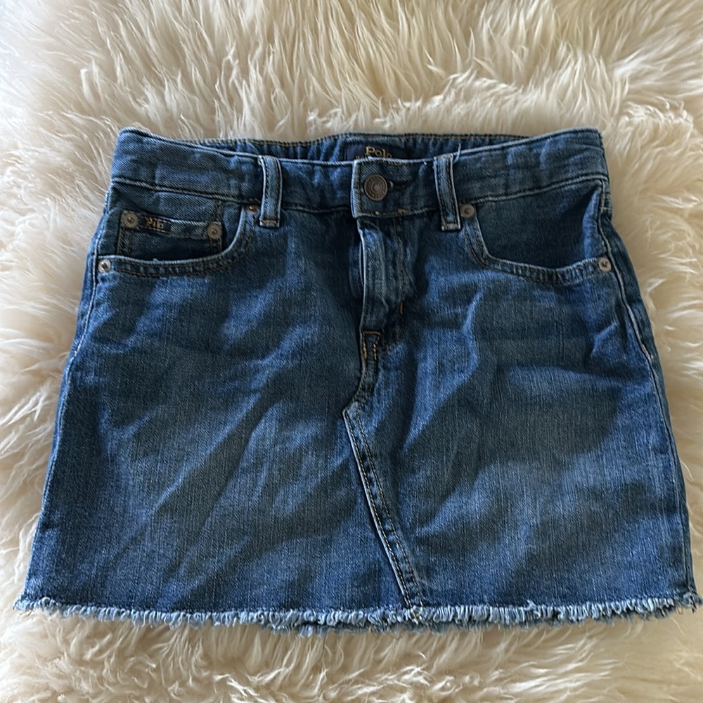 Ralph Lauren Denim Skirt with Frayed Hem